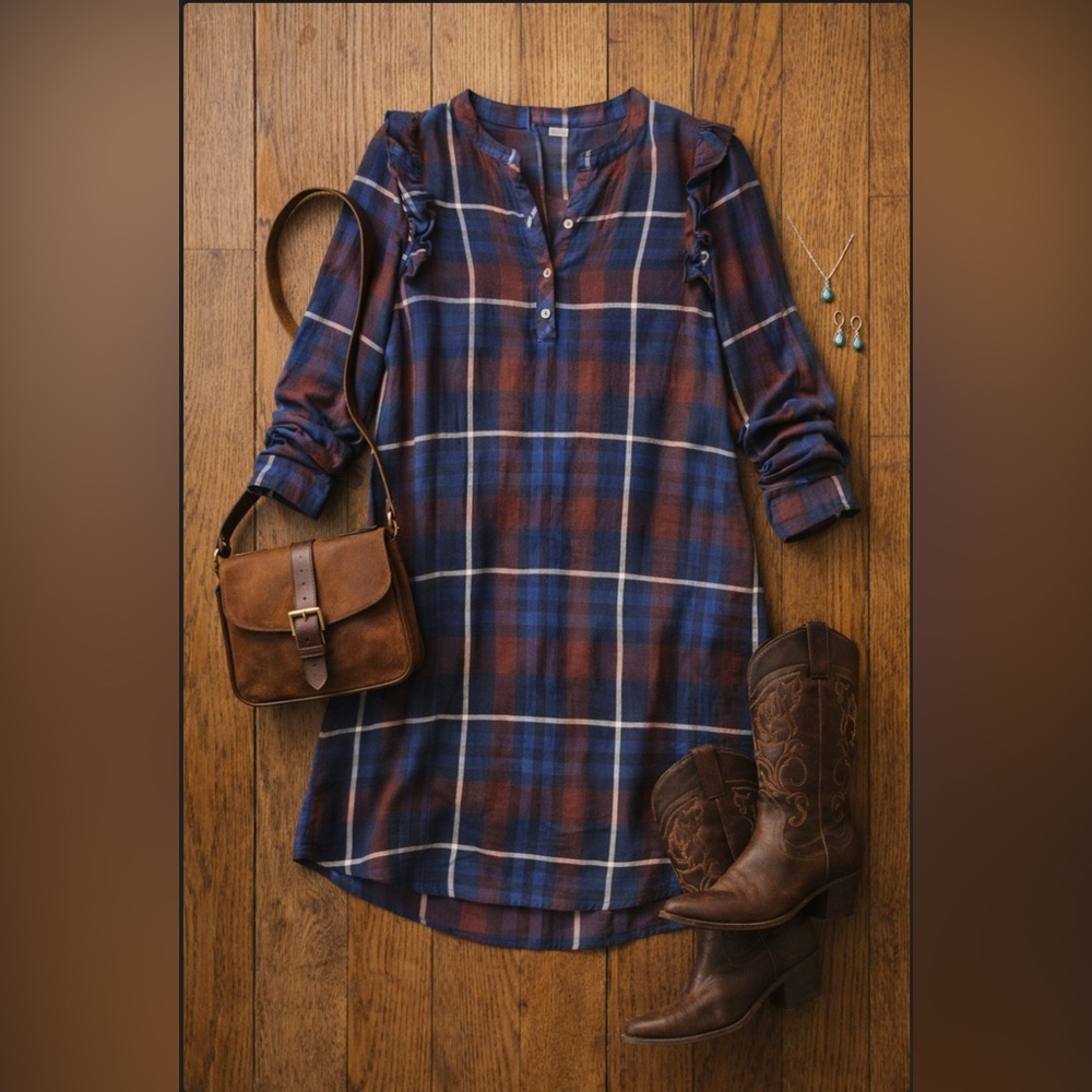 .Cloth & Stone by Anthropologie Plaid Tunic Dress‎ | Size S